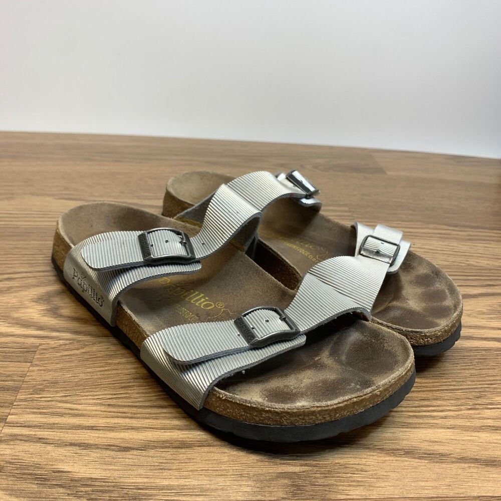 Birkenstock Papillio Arizona Sandals Womens Size EU 38 US 7 Gray Textured